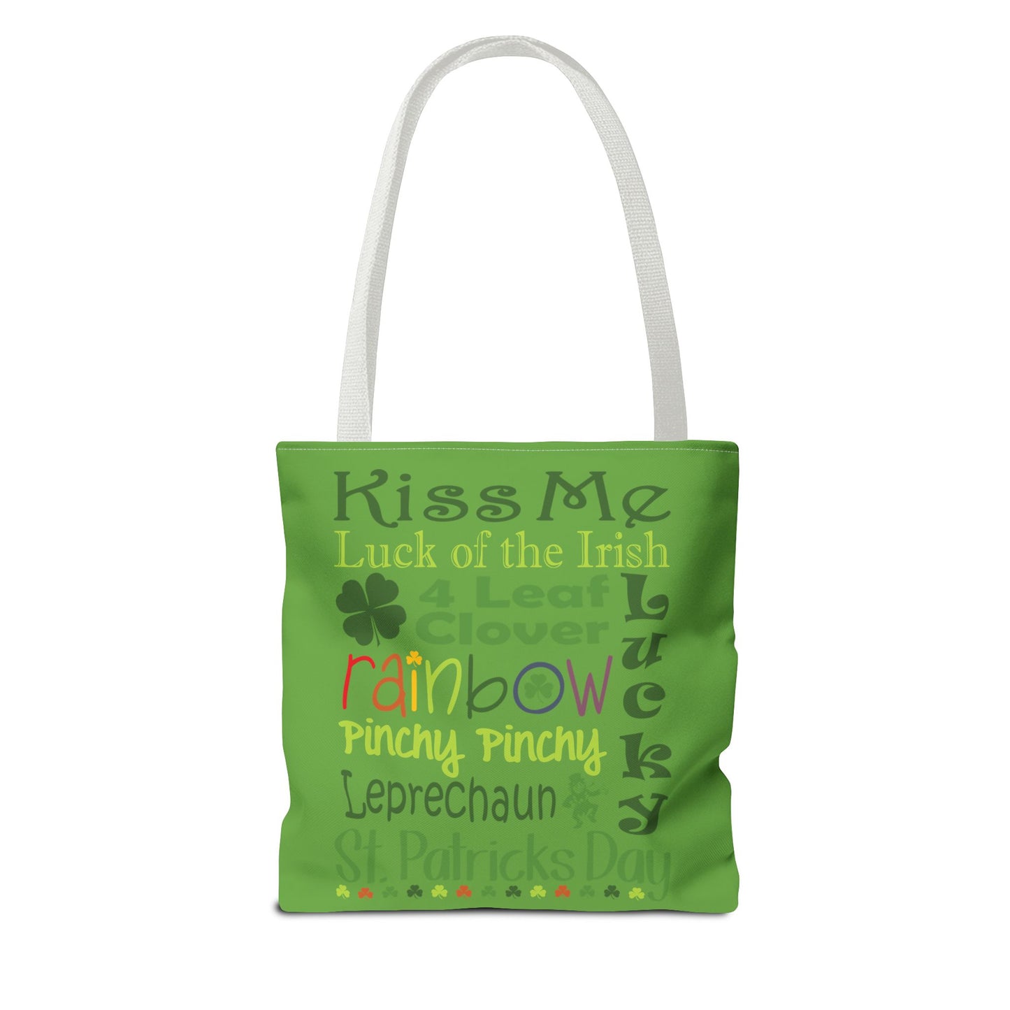 St. Patrick's Word Riot Green Tote Bag — Bold Typographic Holiday Tote - 3 Sizes