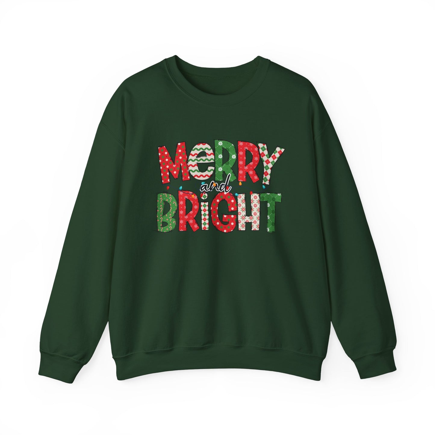 Merry and Bright Crewneck Sweatshirt — Festive Holiday Sweatshirt