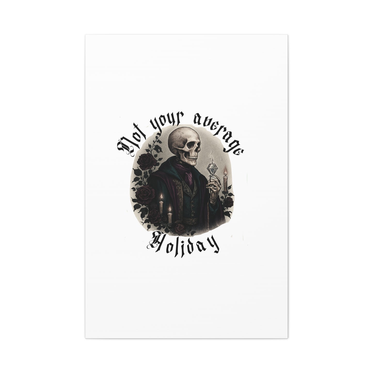 Skull Portrait Canvas Print — "Not Your Average Holiday" Gothic Wall Art