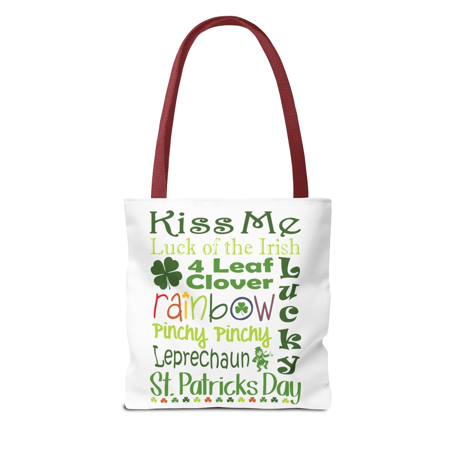 St. Patrick's Word Riot White Tote Bag — Bold Typographic Holiday Tote - 3 Sizes