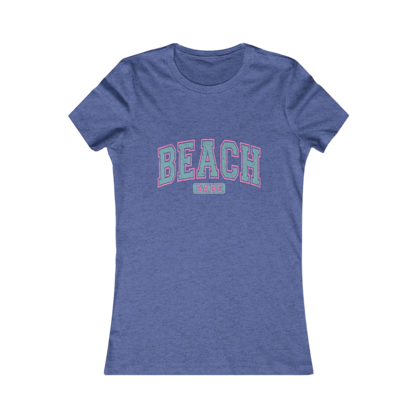 Beach Vibes Women’s Tee — 'BEACH' Retro Pastel Graphic T-Shirt