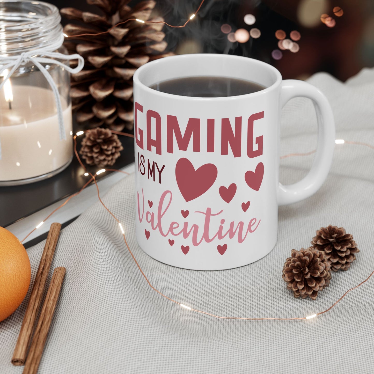 Gaming Is My Valentine Ceramic Mug — 11oz & 15oz Cute Gamer Coffee Cup