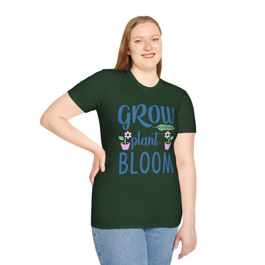 Grow Plant Bloom T-Shirt – Inspirational Gardener Tee