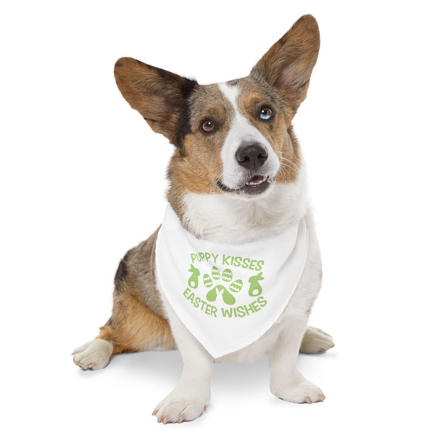 Green Easter Themed Pet Bandana Collar for Dogs