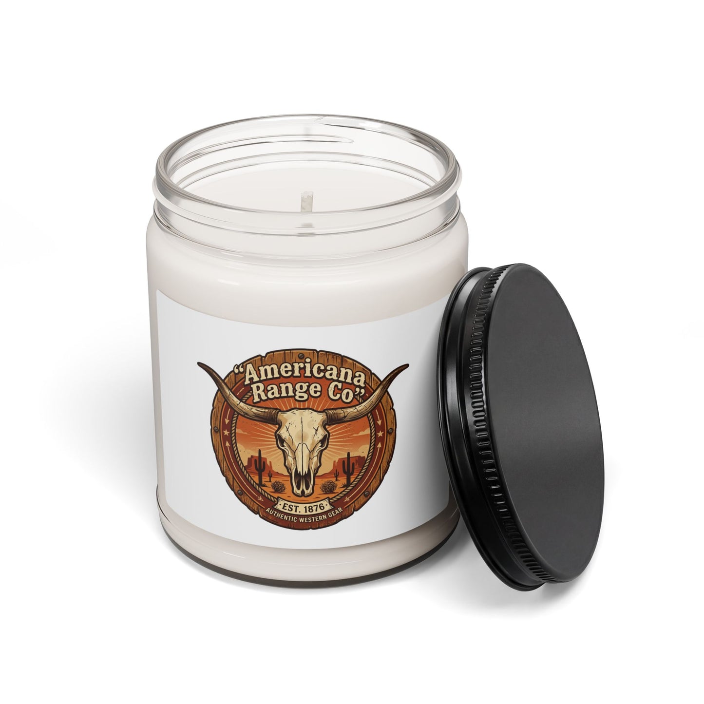 Western Skull Logo Candle | Soy Candle, Frontier Americana Scent