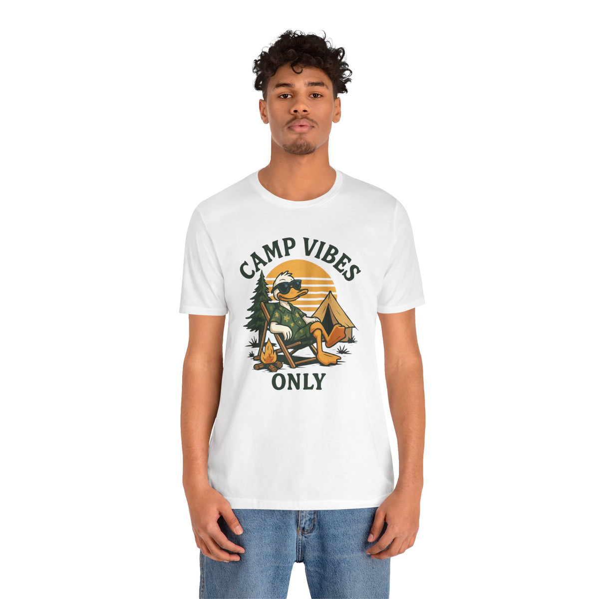 Camp Vibes Only T-Shirt — Retro Camping Duck Graphic Tee