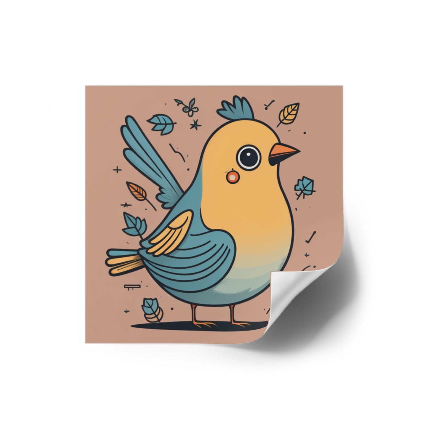 Plump Bird Sticker Square Stickers, Indoor\Outdoor