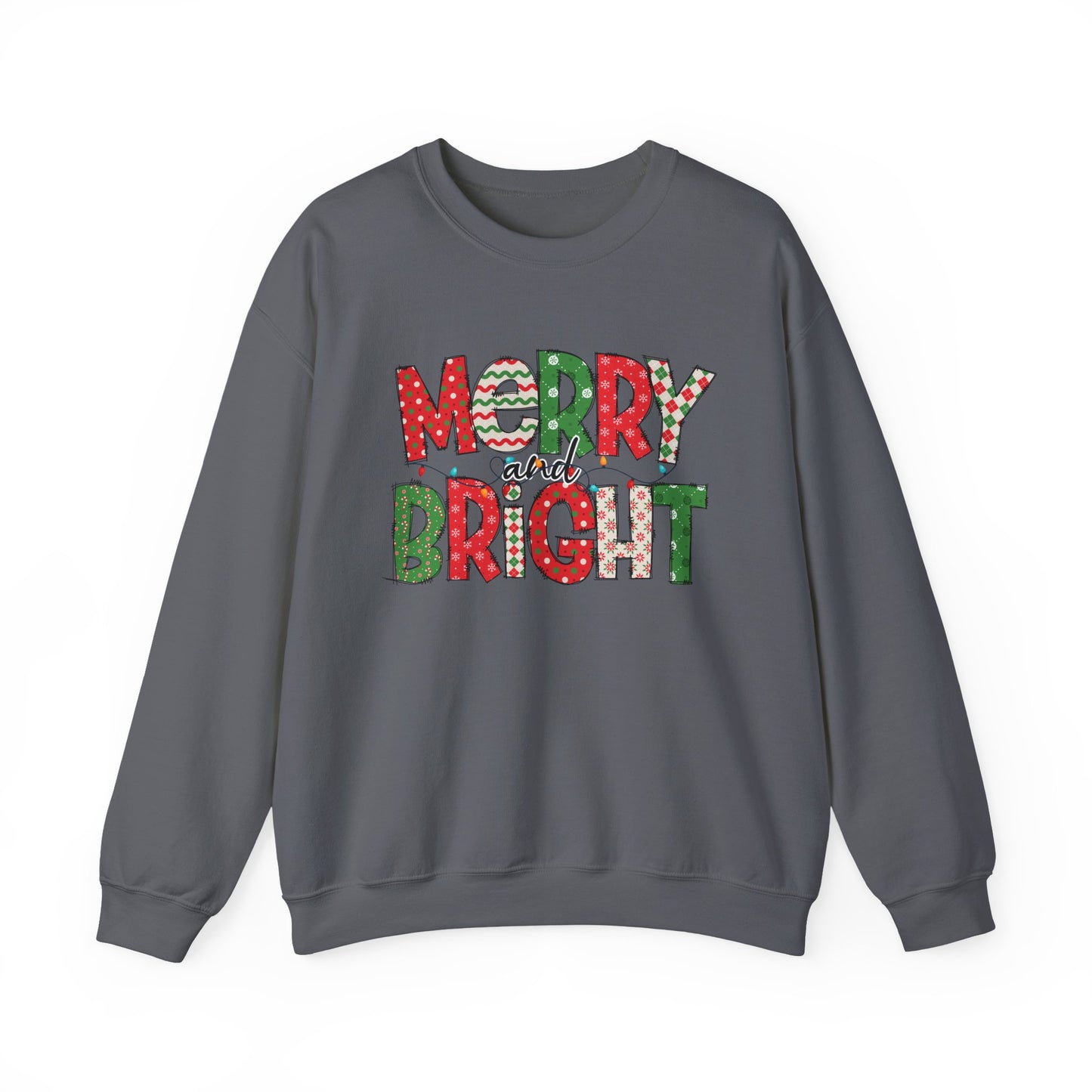 Merry and Bright Crewneck Sweatshirt — Festive Holiday Sweatshirt