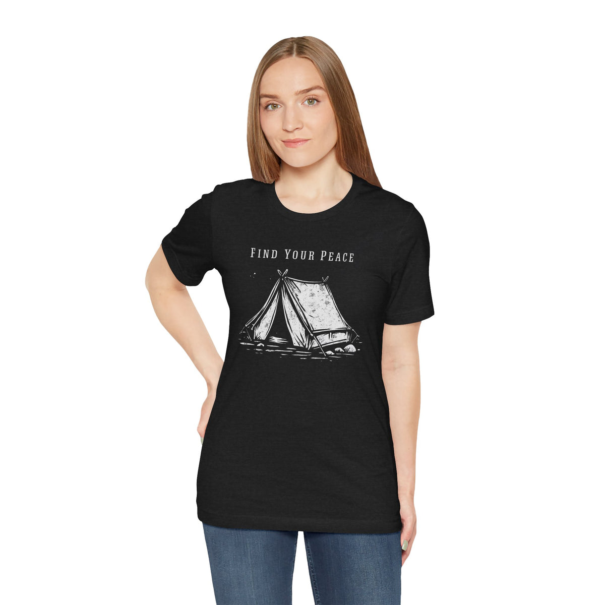 Find Your Peace Tent Camping Graphic Unisex Tee