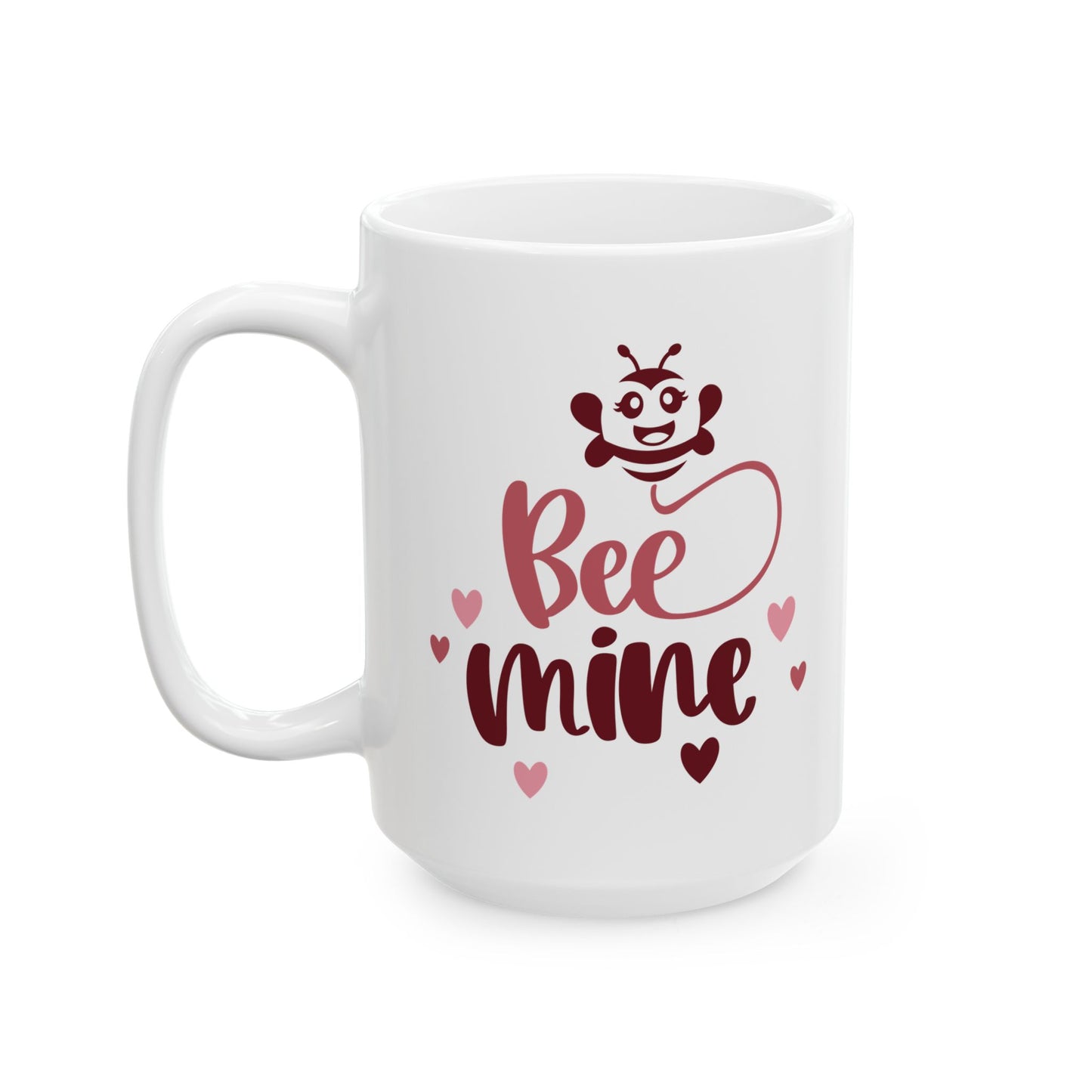 Bee Mine Valentine's Ceramic Mug — Cute 11oz & 15oz Coffee Cup