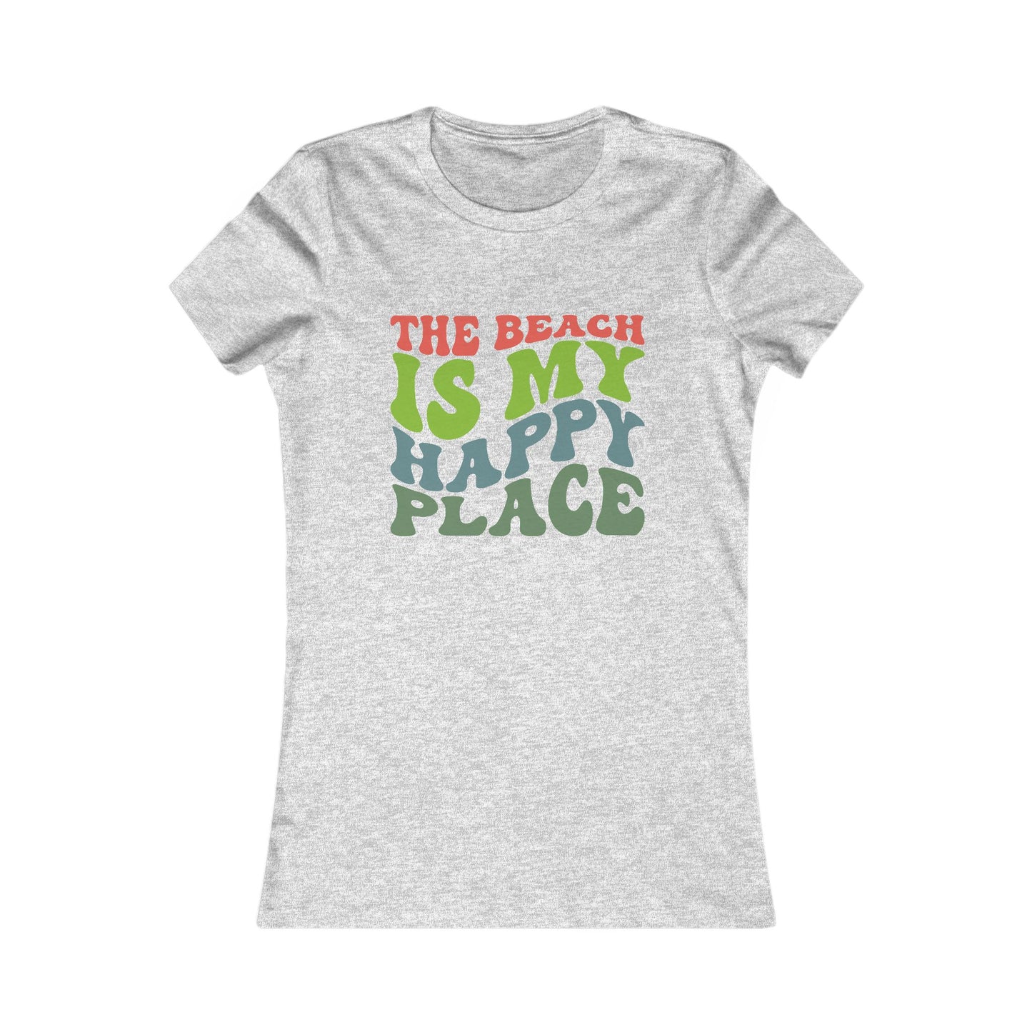Women's Tee — "The Beach Is My Happy Place" Retro Graphic