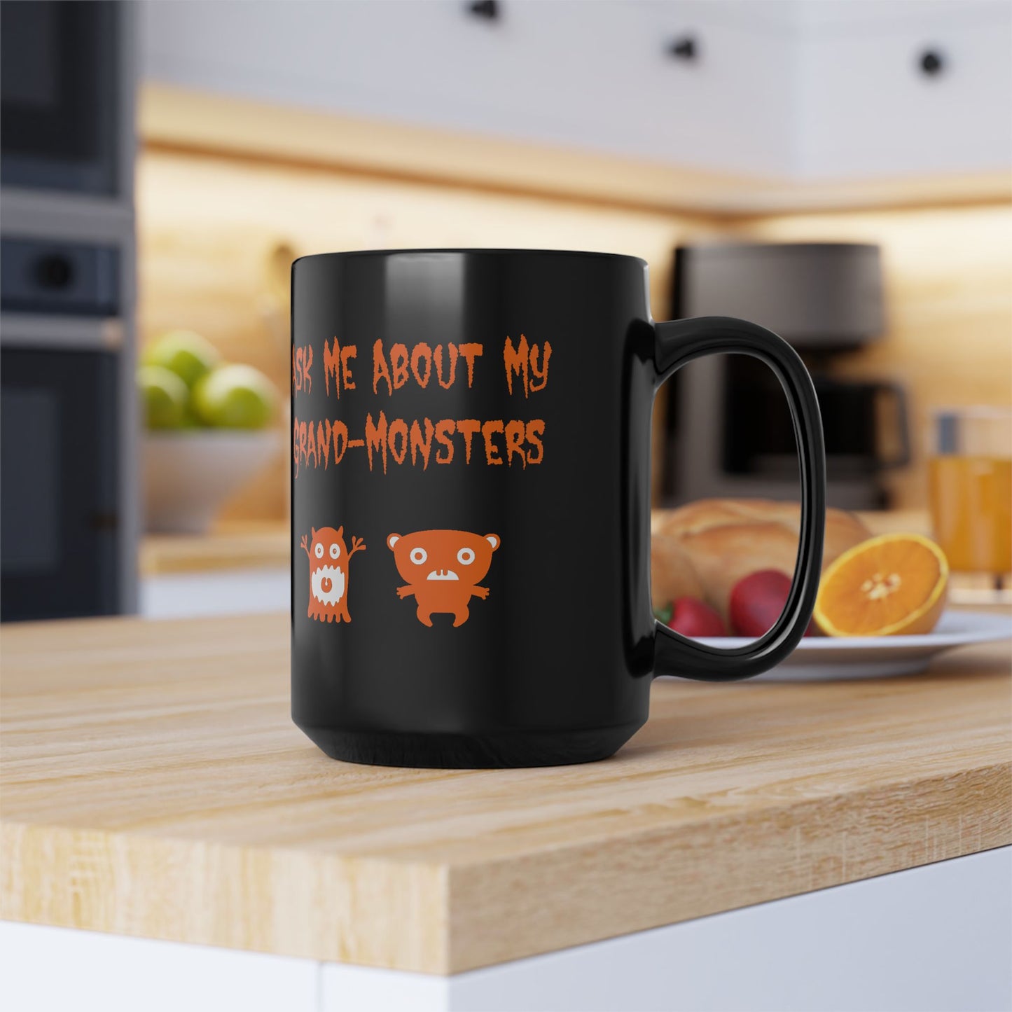 Whimsical Grand-Monsters Black Coffee Mug