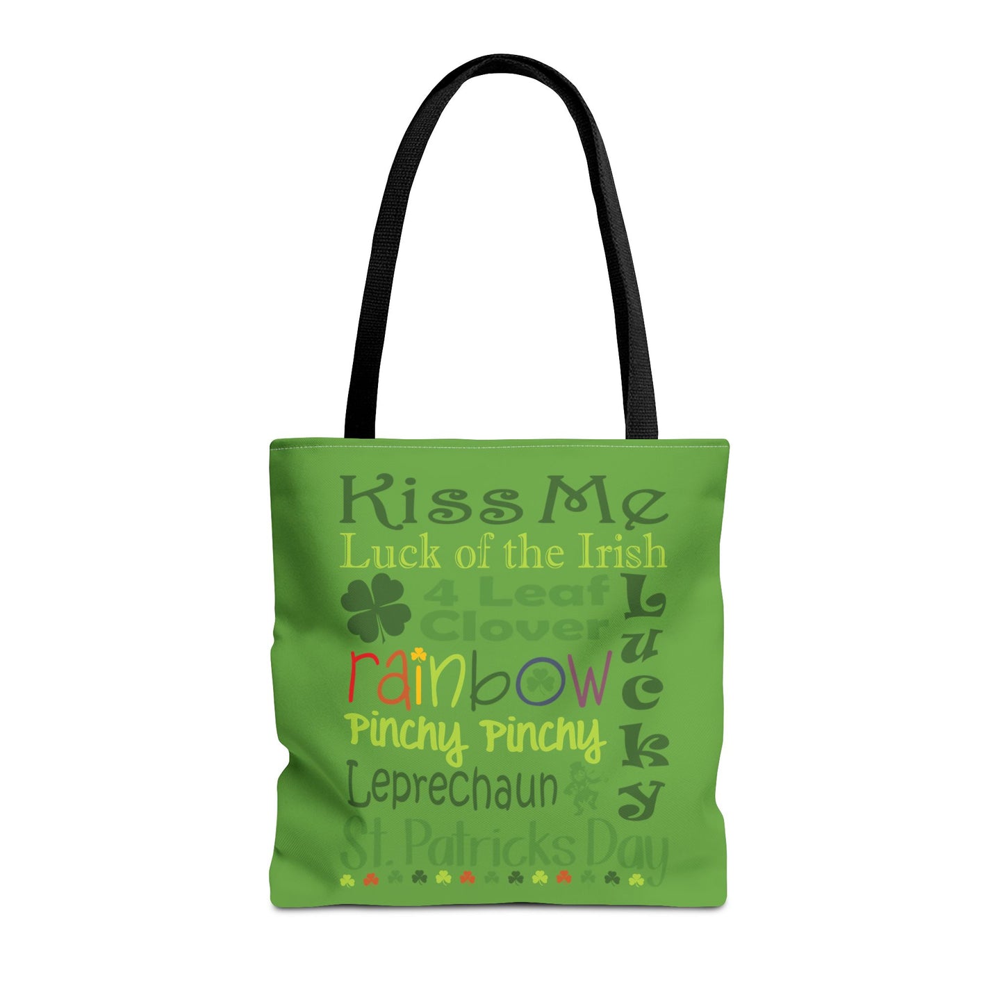 St. Patrick's Word Riot Green Tote Bag — Bold Typographic Holiday Tote - 3 Sizes