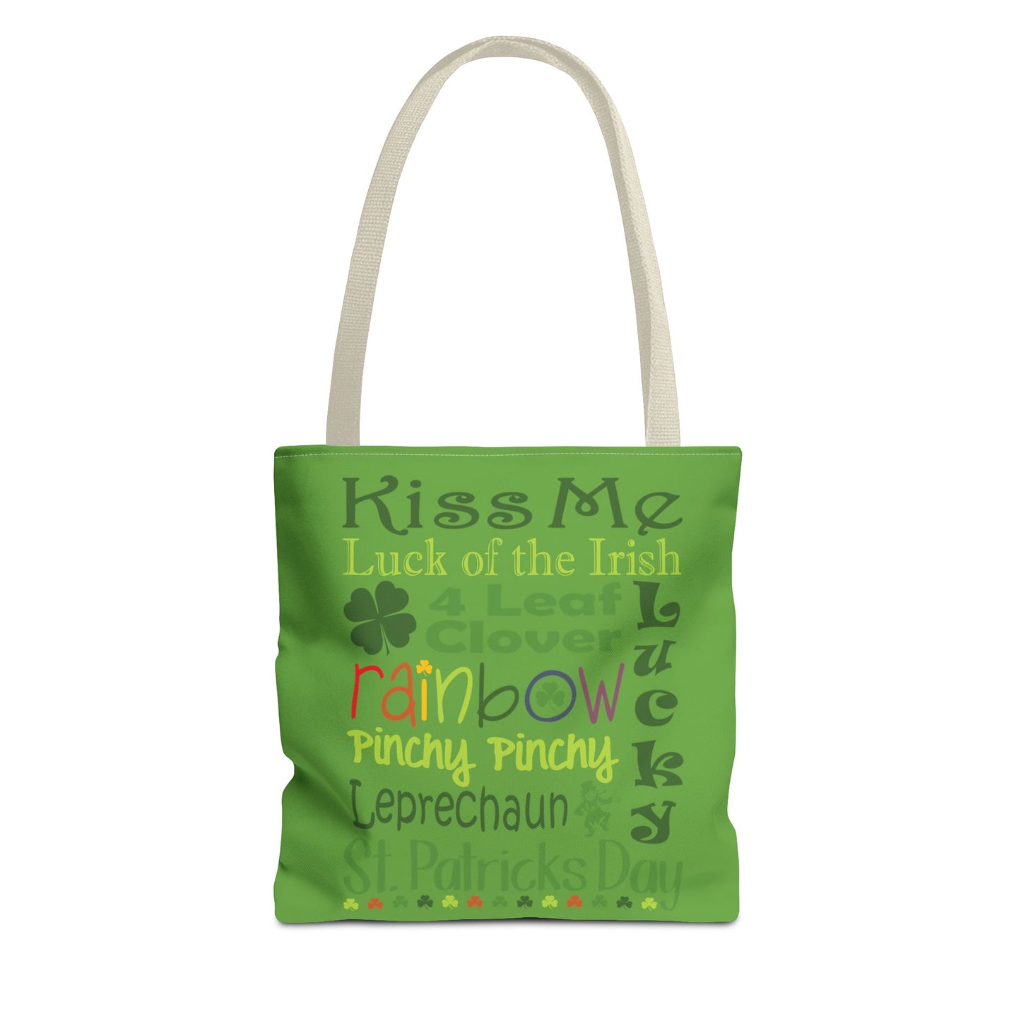 St. Patrick's Word Riot Green Tote Bag — Bold Typographic Holiday Tote - 3 Sizes