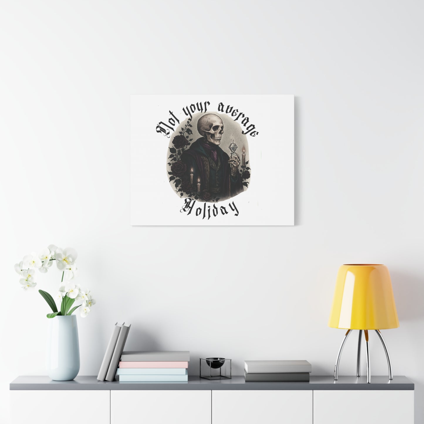 Skull Portrait Canvas Print — "Not Your Average Holiday" Gothic Wall Art