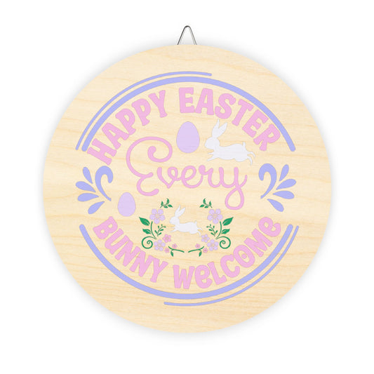 Easter Welcome Wood Sign - Bunny Decor