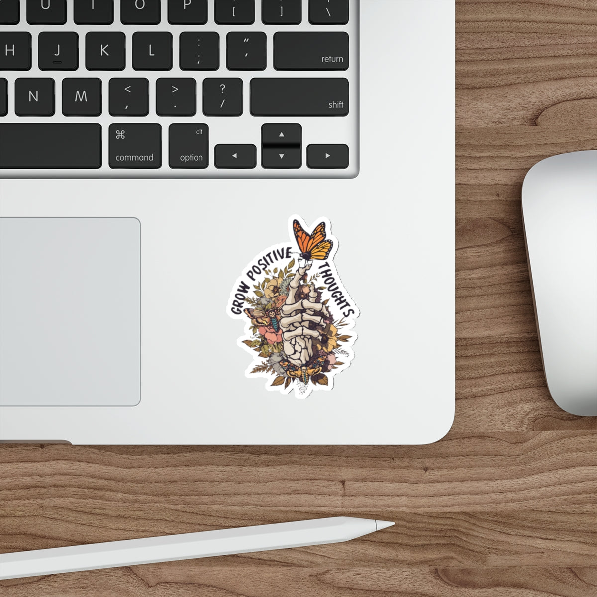Grow Positive Thoughts Skull Sticker