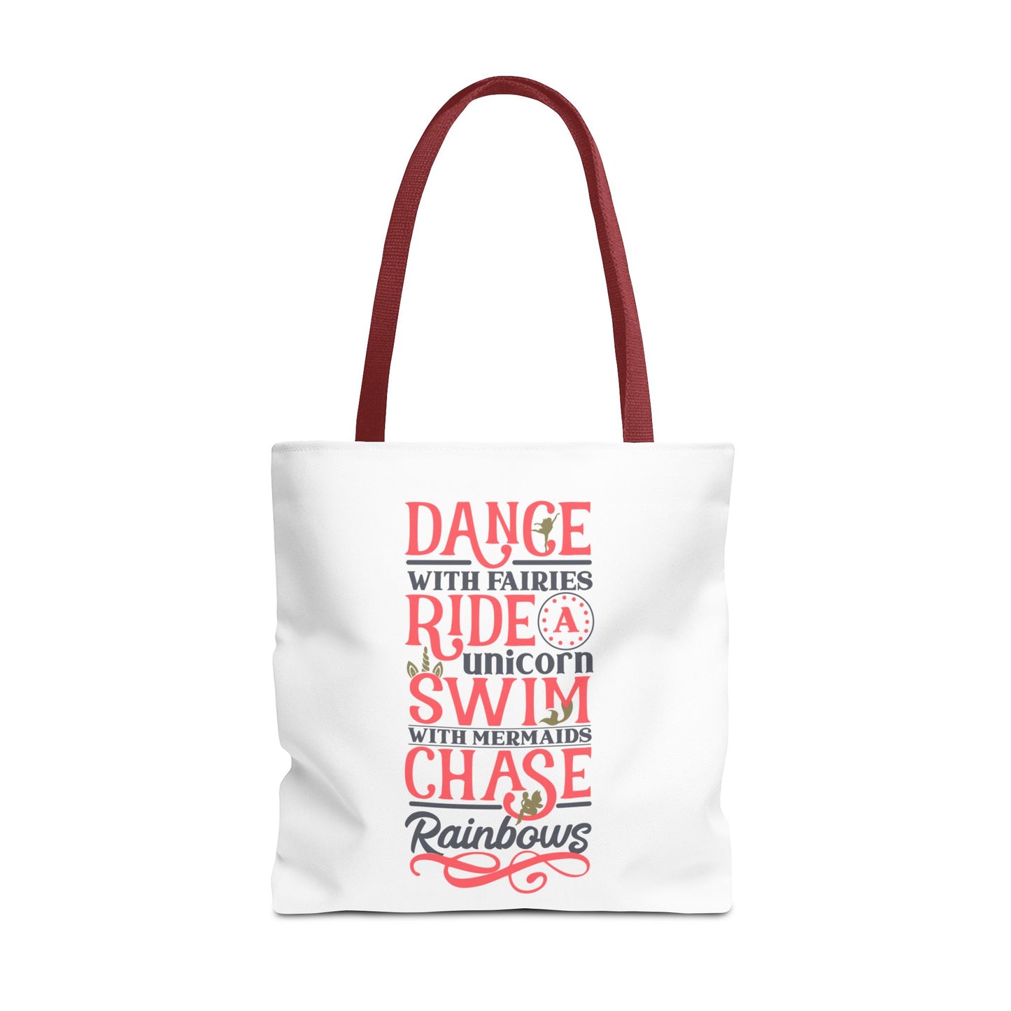 Whimsical Adventure Tote Bag - Dance with Fairies, Ride Unicorns, Swim with Mermaids