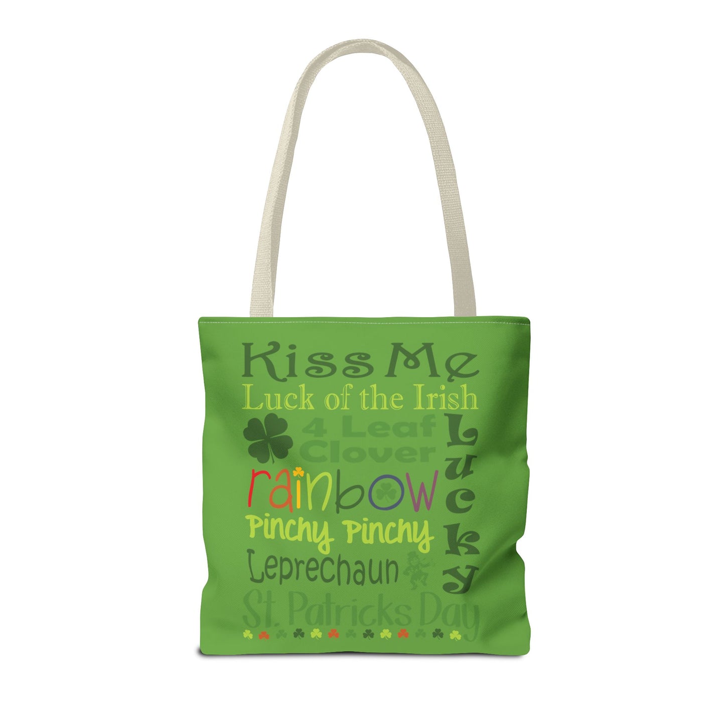 St. Patrick's Word Riot Green Tote Bag — Bold Typographic Holiday Tote - 3 Sizes