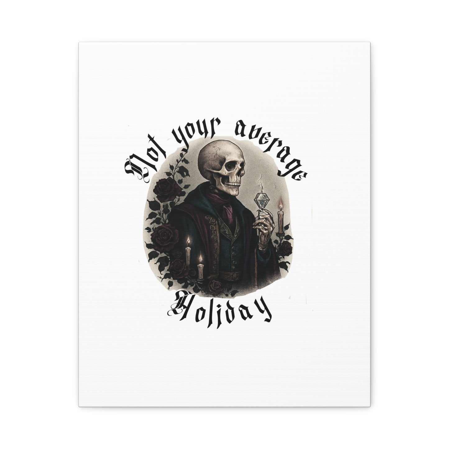 Skull Portrait Canvas Print — "Not Your Average Holiday" Gothic Wall Art