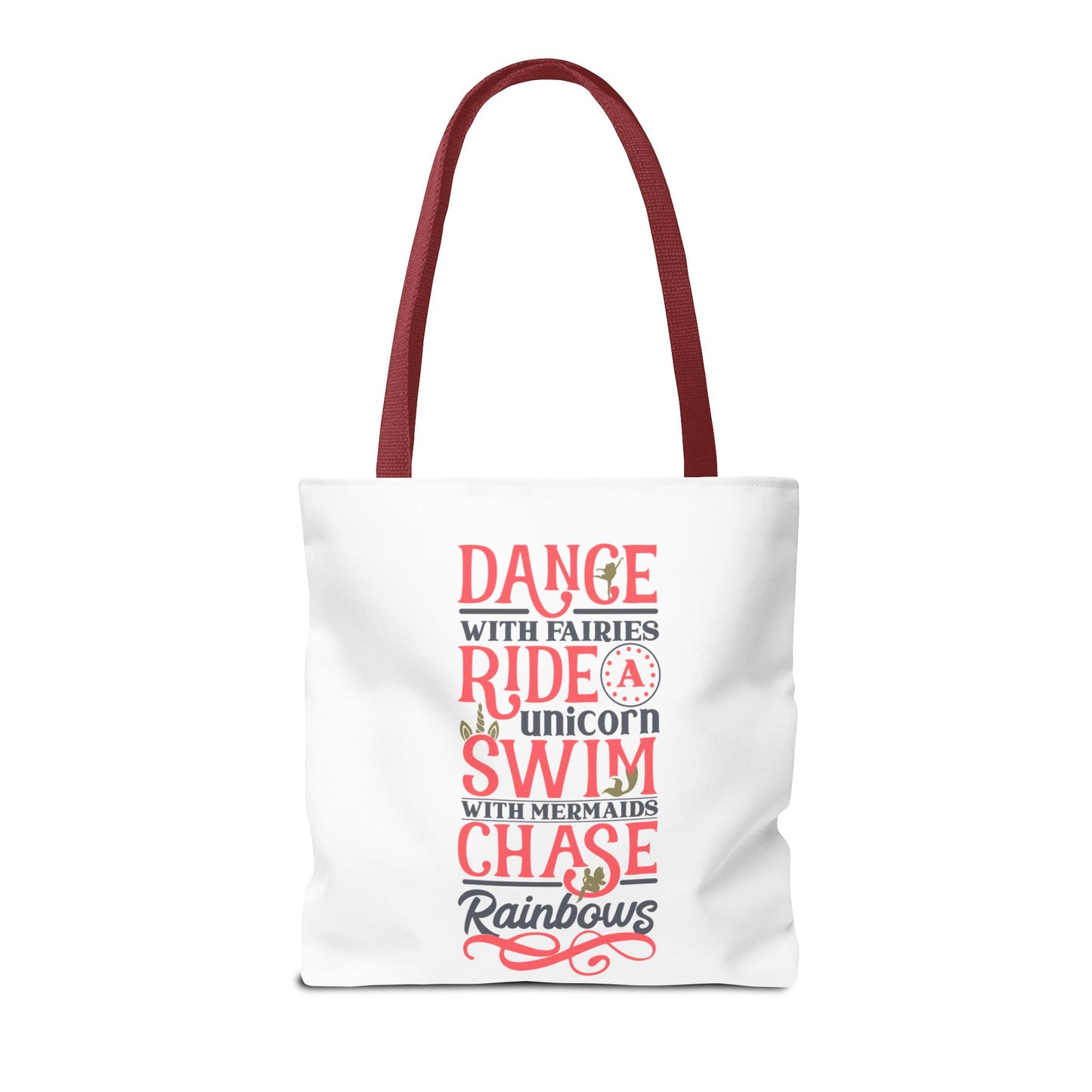 Whimsical Adventure Tote Bag - Dance with Fairies, Ride Unicorns, Swim with Mermaids