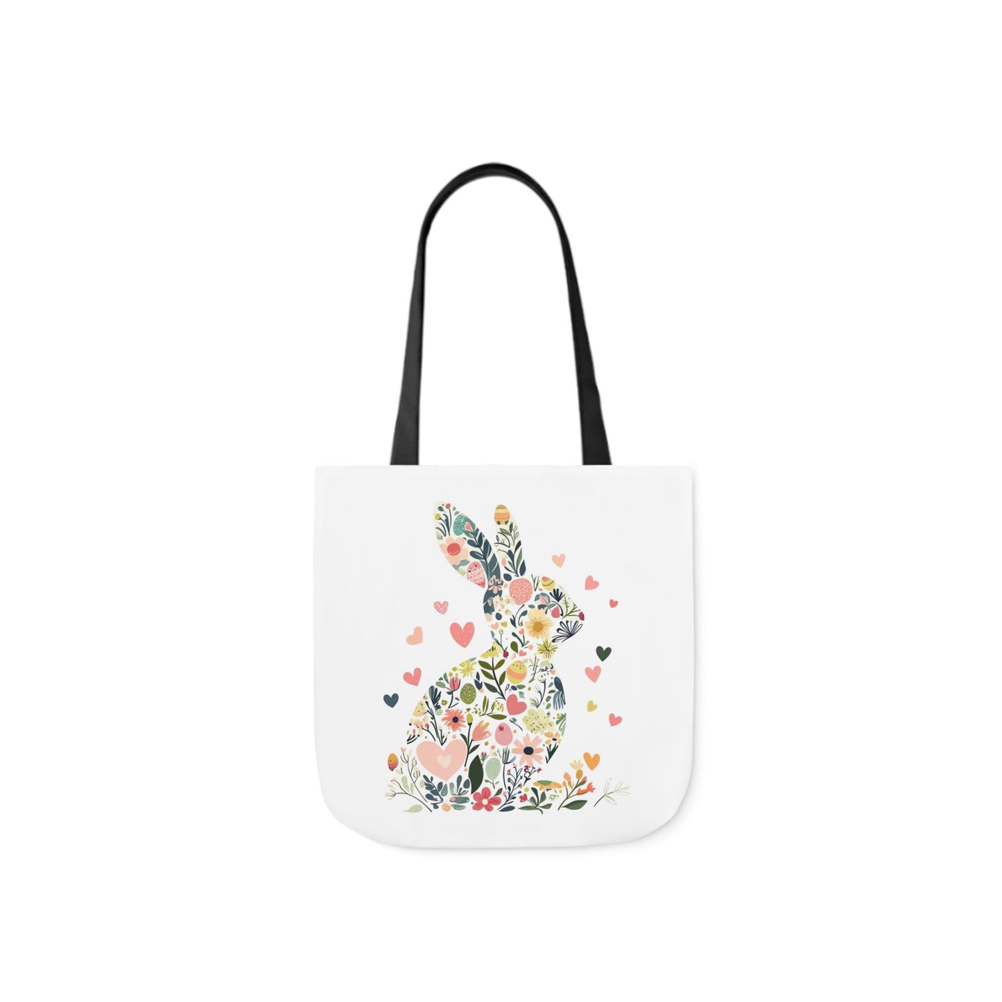 Floral Bunny Canvas Tote Bag
