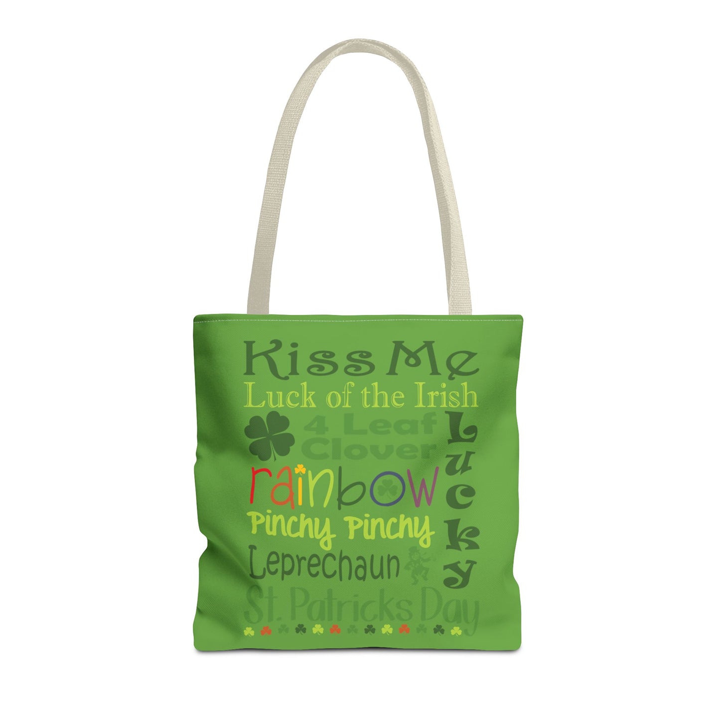 St. Patrick's Word Riot Green Tote Bag — Bold Typographic Holiday Tote - 3 Sizes
