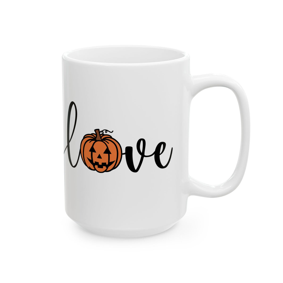 Love Pumpkin Ceramic Mug — Fall Halloween Coffee Cup (11oz & 15oz)