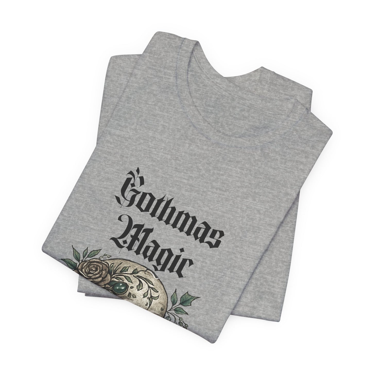 Gothmas Magic Skull Tee — Gothic Holiday Skull & Rose T-Shirt