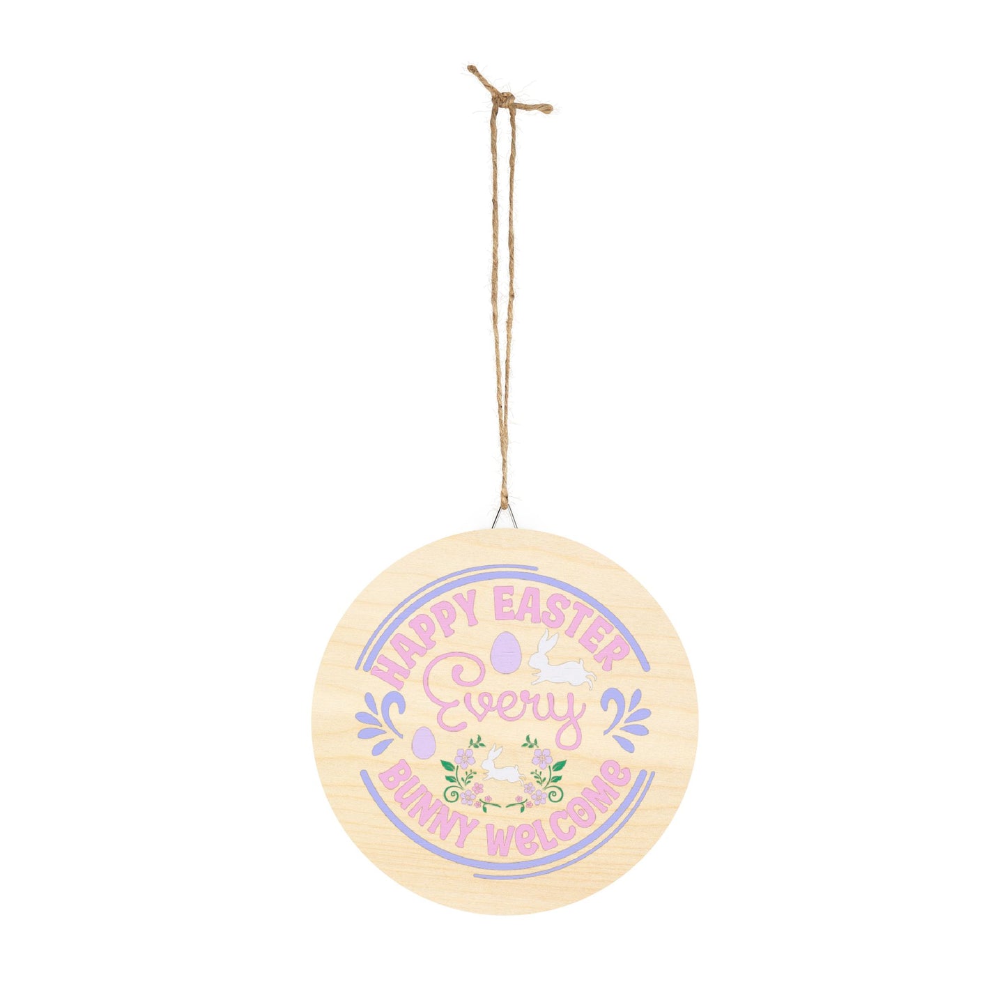 Easter Welcome Wood Sign - Bunny Decor