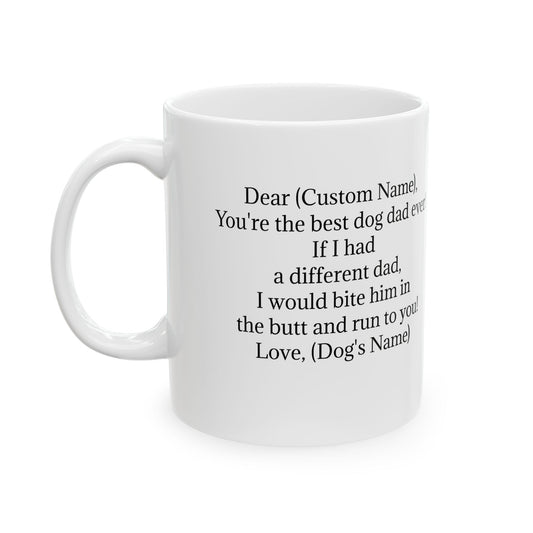 Personalized Ceramic Coffee Mug for Dad - Best Dog Dad Ever Gift