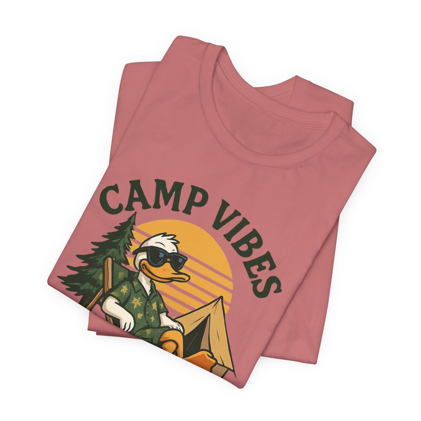 Camp Vibes Only T-Shirt — Retro Camping Duck Graphic Tee