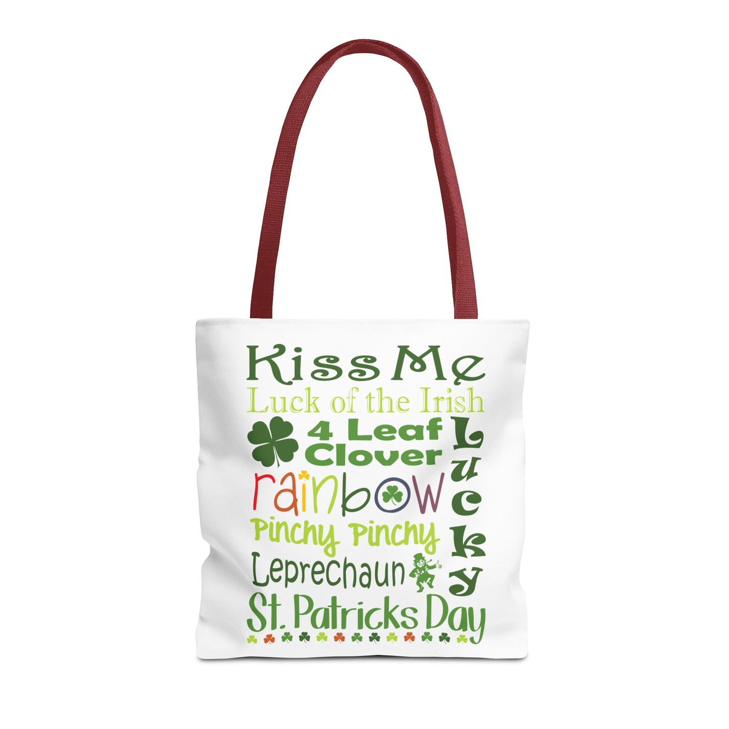 St. Patrick's Word Riot White Tote Bag — Bold Typographic Holiday Tote - 3 Sizes
