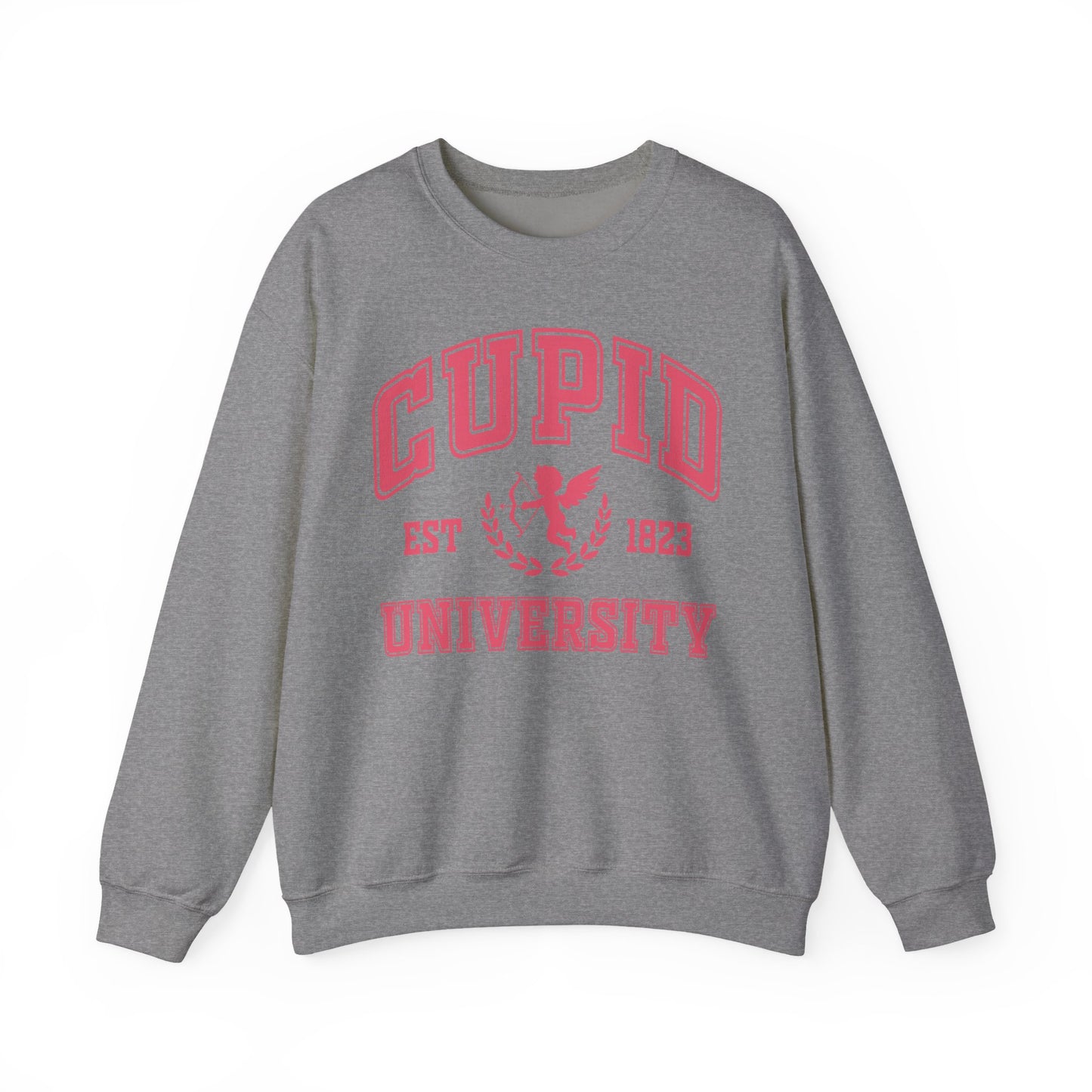 Cupid University Crewneck Sweatshirt — Valentine's Day Graphic Sweatshirt