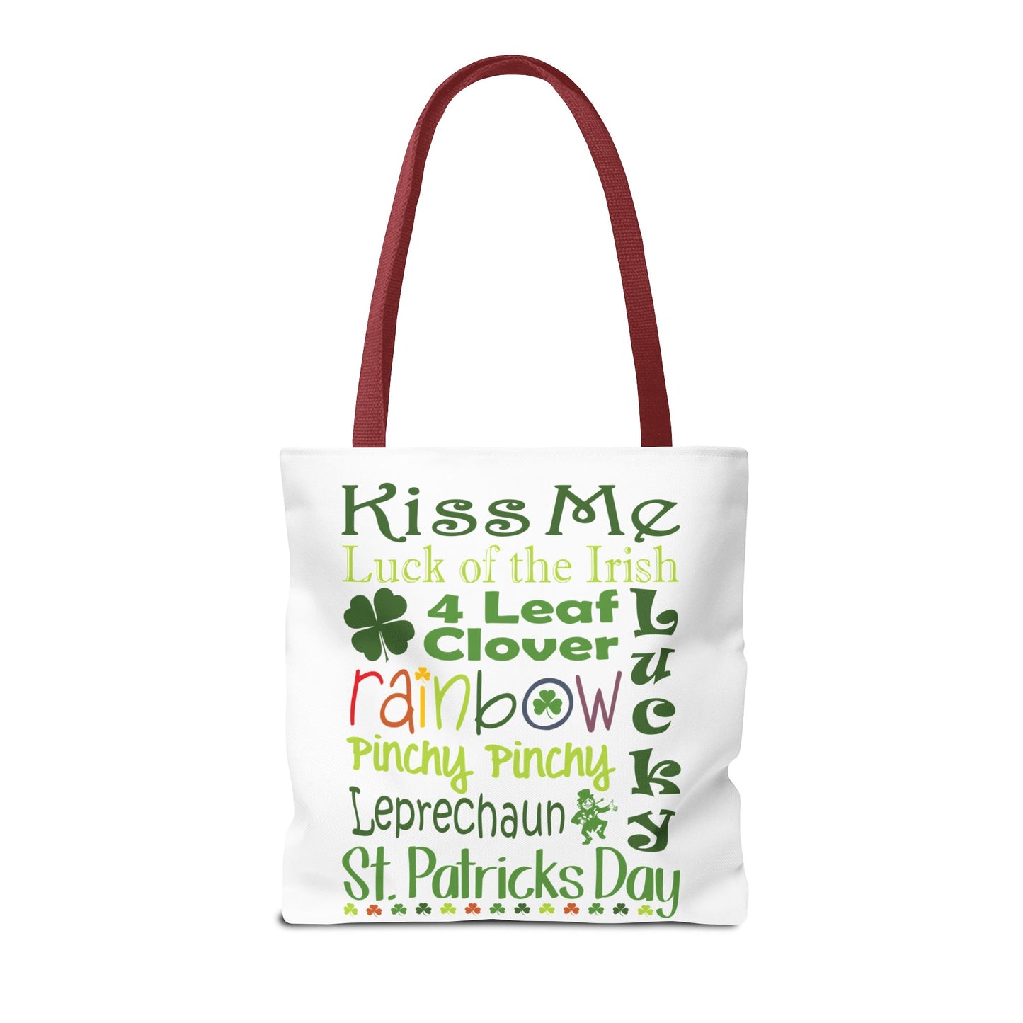 St. Patrick's Word Riot White Tote Bag — Bold Typographic Holiday Tote - 3 Sizes