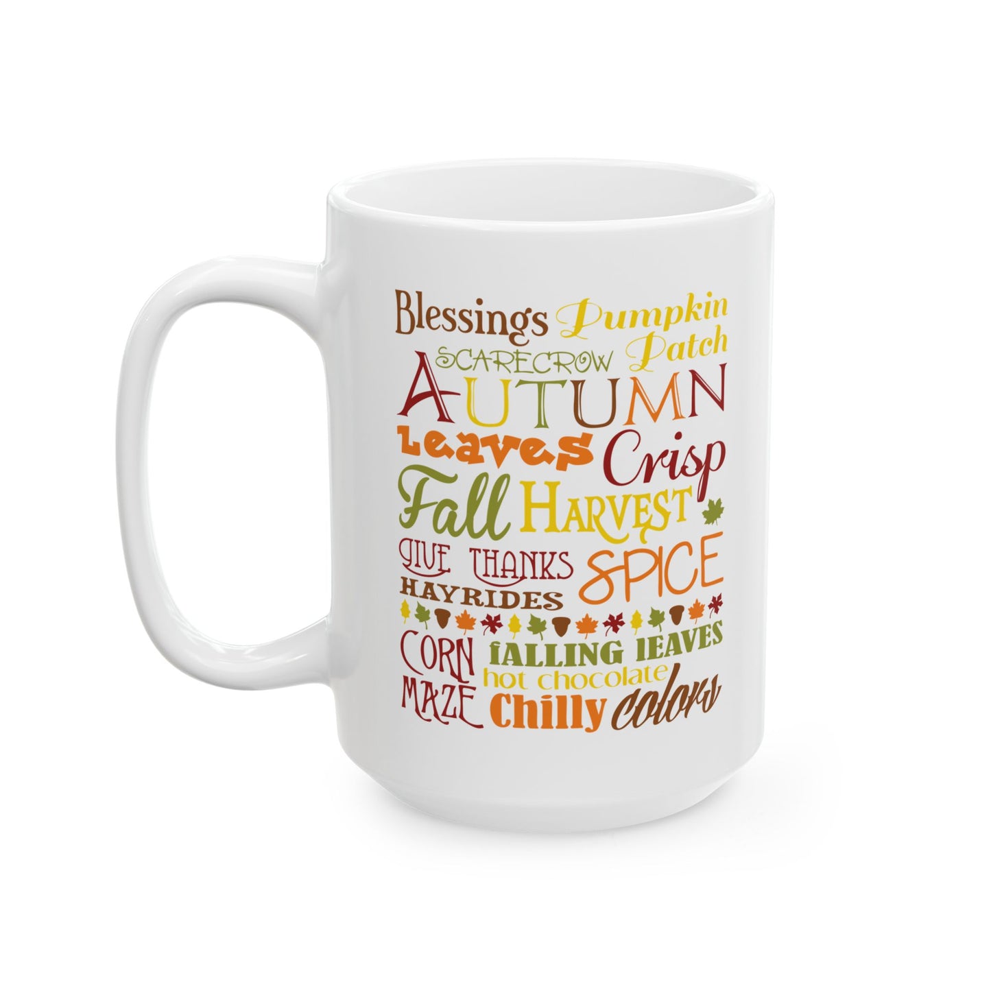 Autumn Blessings Ceramic Mug - Fall-Inspired 11oz & 15oz Coffee Cup for Cozy Moments