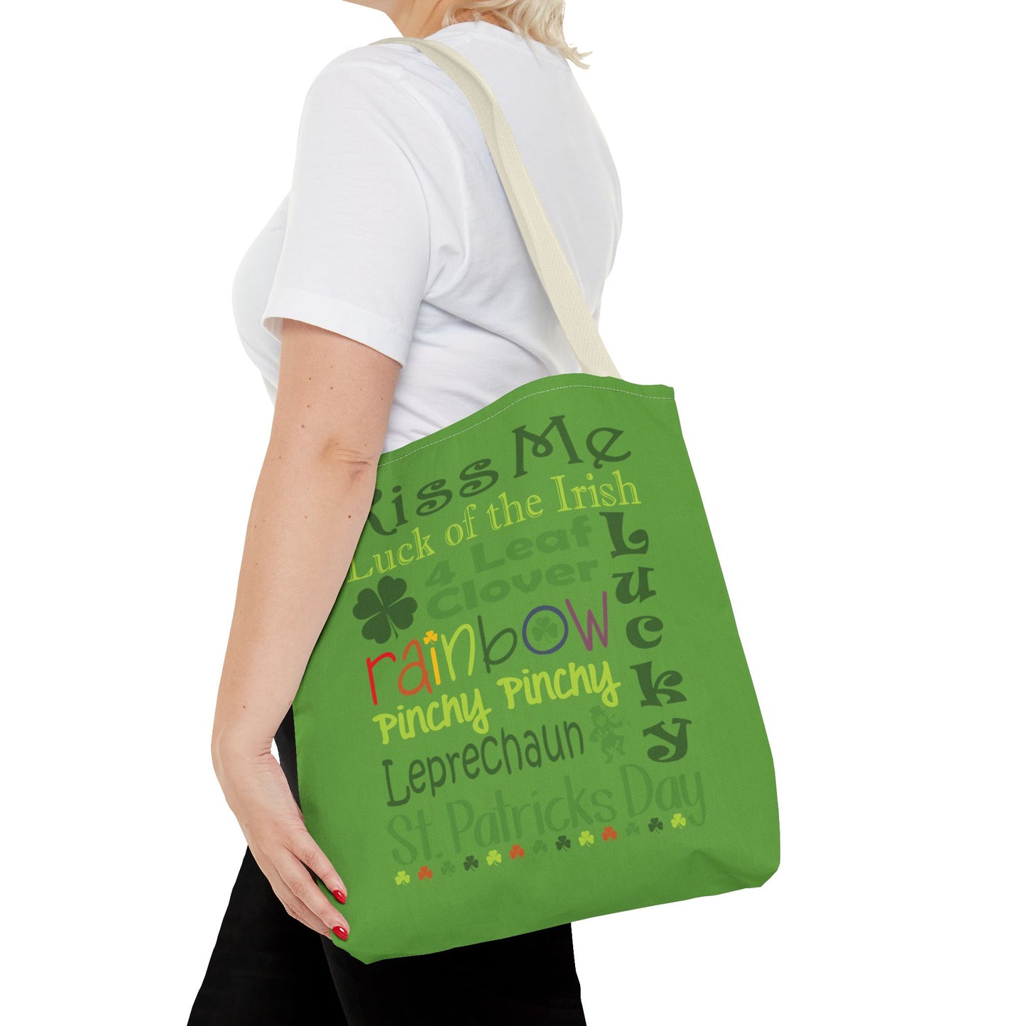St. Patrick's Word Riot Green Tote Bag — Bold Typographic Holiday Tote - 3 Sizes