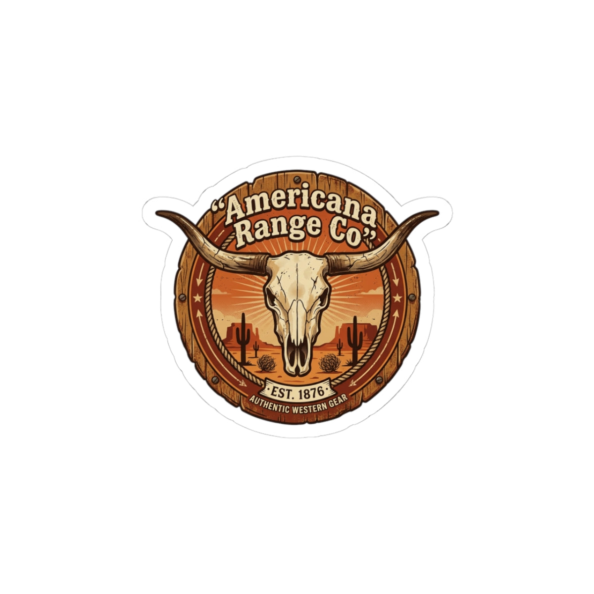 Americana Range Co. Skull Sticker | Western, Vintage Cowboy