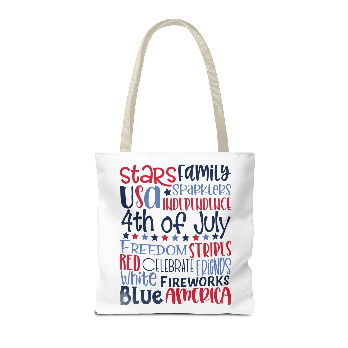 4th of July Tote Bag - USA Patriotic Stars & Stripes Independence Day Tote