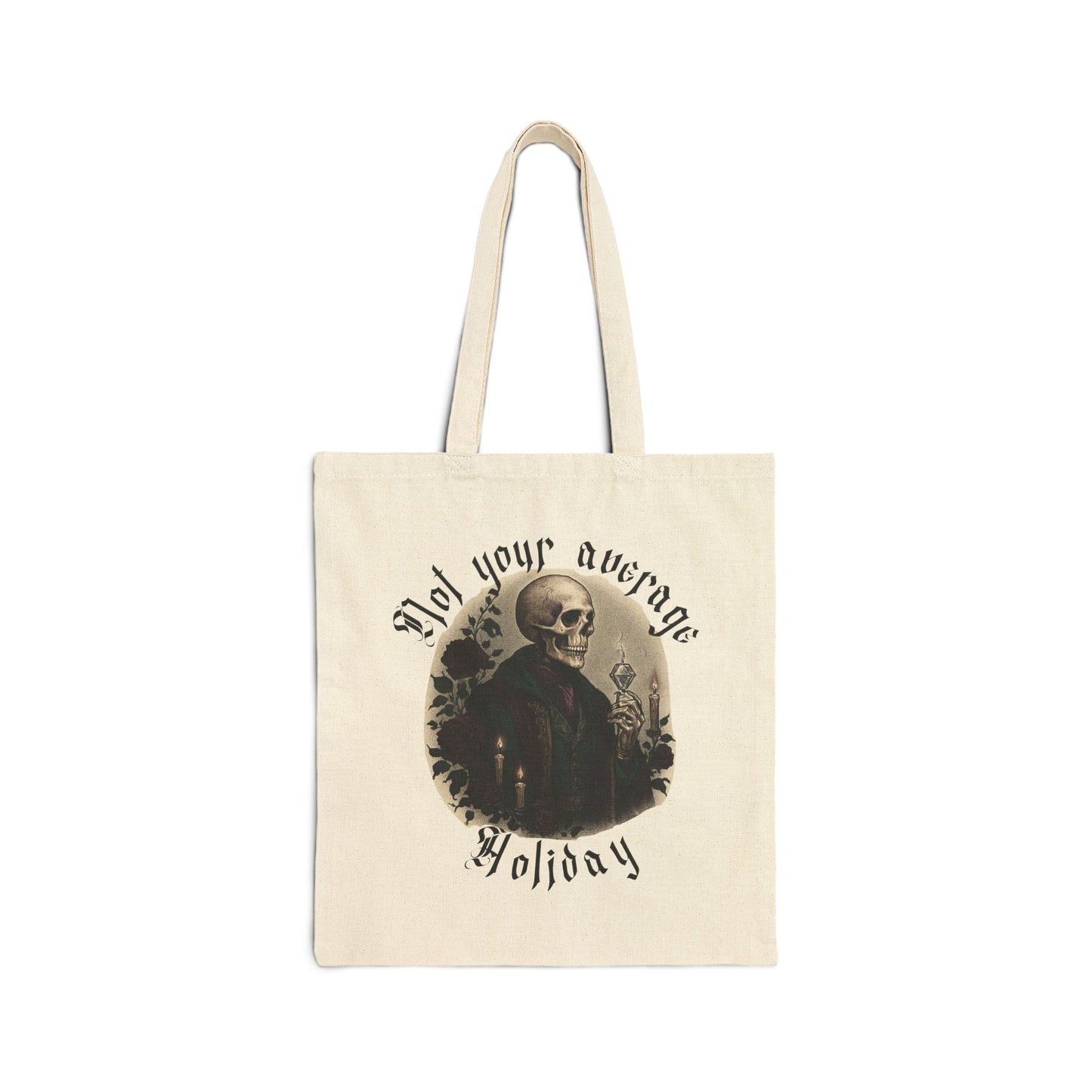 Tote Bag – "Not Your Average Holiday" Vintage Skull Canvas Tote