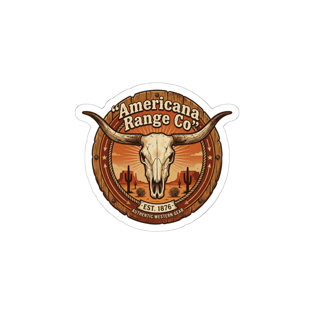 Americana Range Co. Skull Sticker | Western, Vintage Cowboy
