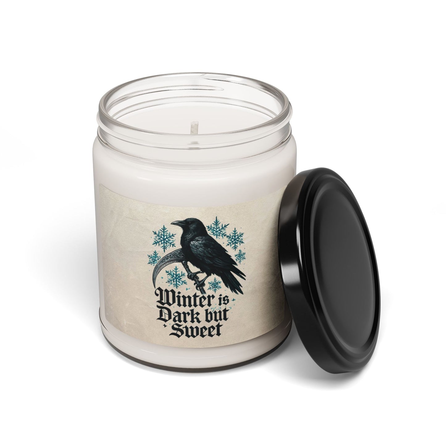 Winter Is Dark But Sweet Soy Candle — 9oz Raven & Snowflake Scented Candle