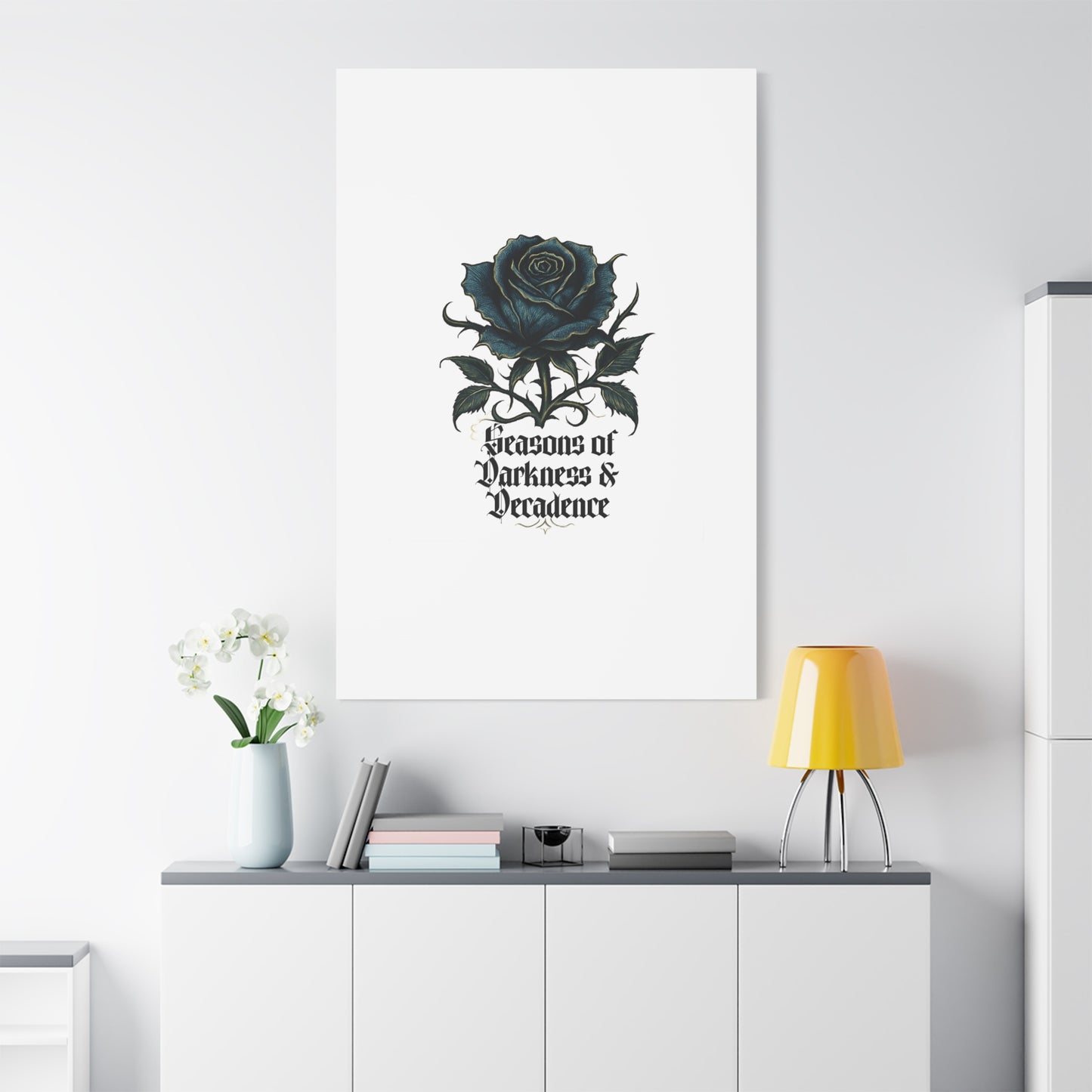 Canvas Wall Art — Gothic Blue Rose "Seasons of Darkness & Decadence"