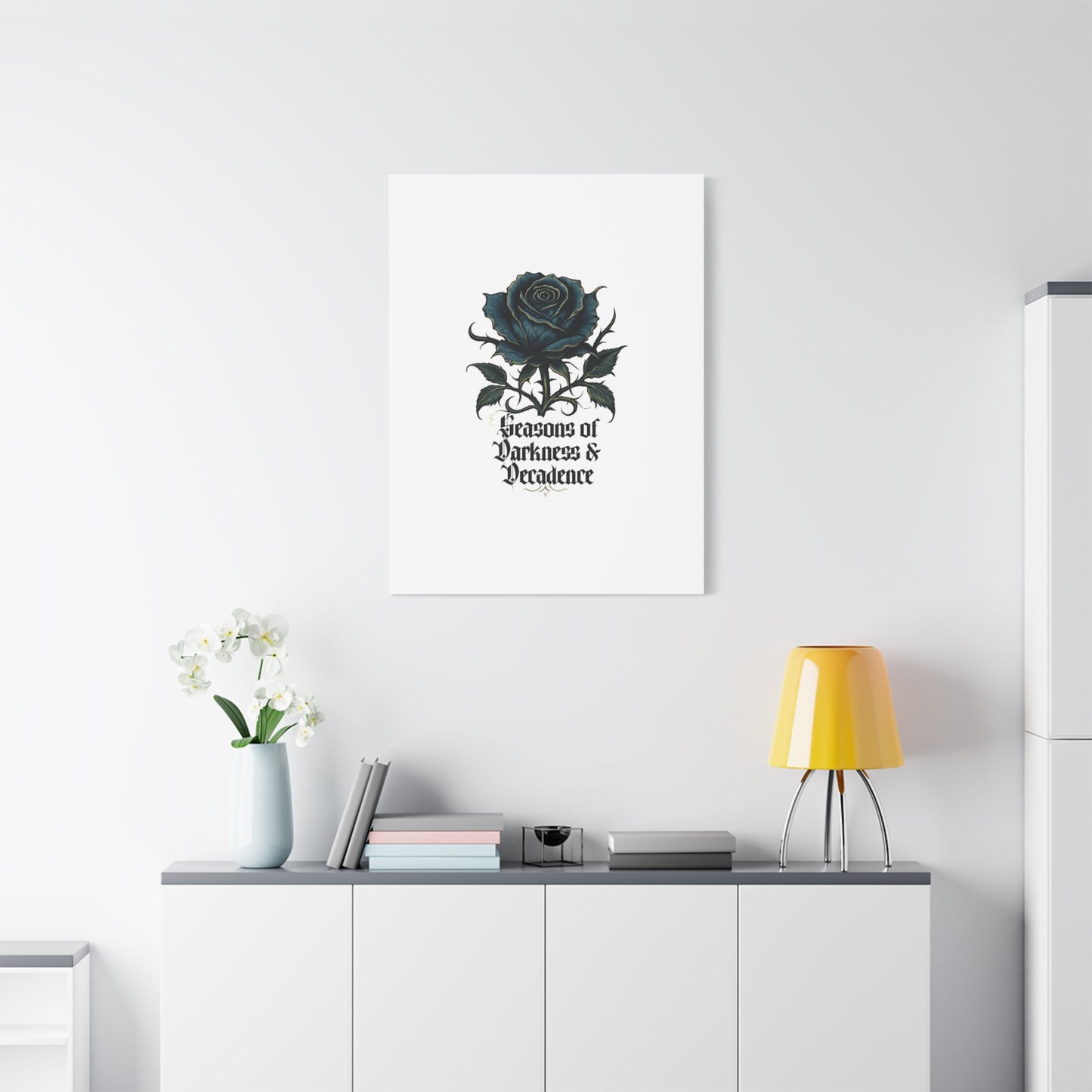 Canvas Wall Art — Gothic Blue Rose "Seasons of Darkness & Decadence"