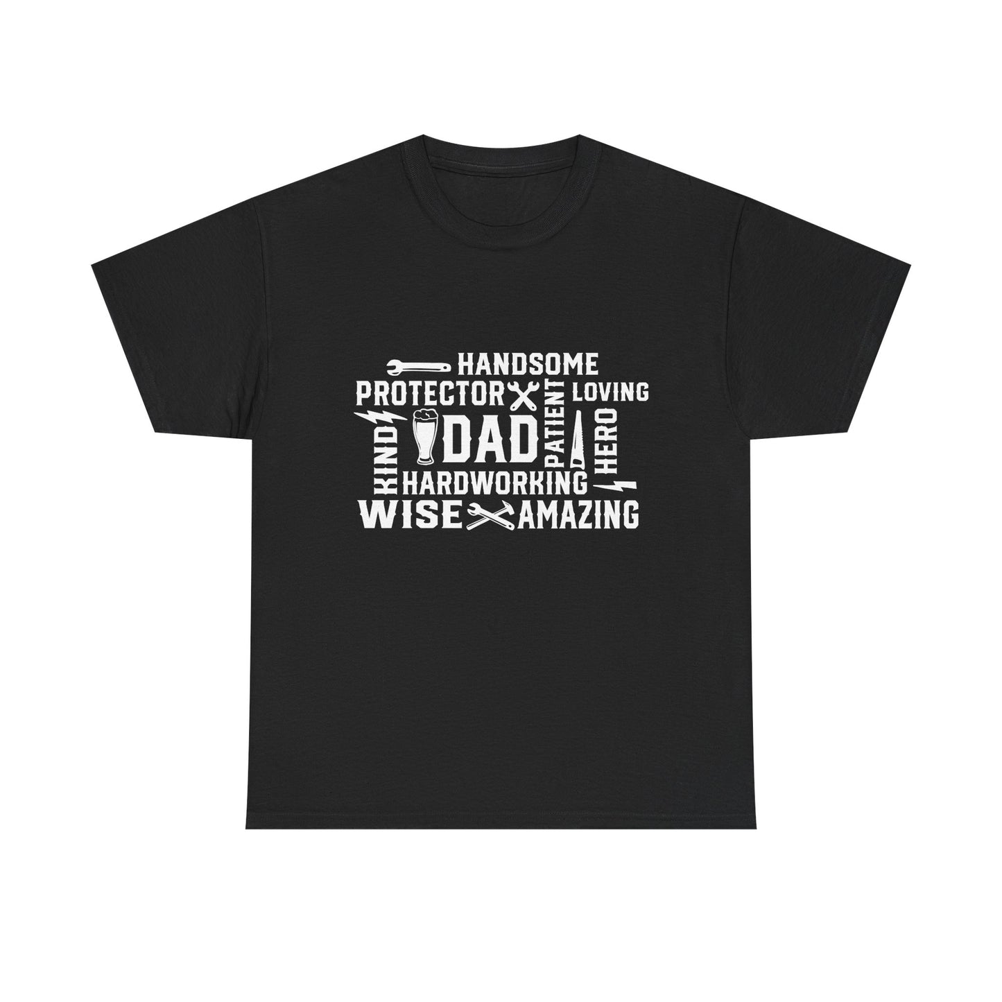 Father's Day Dad Word Art T-Shirt - Unisex Heavy Cotton Tee