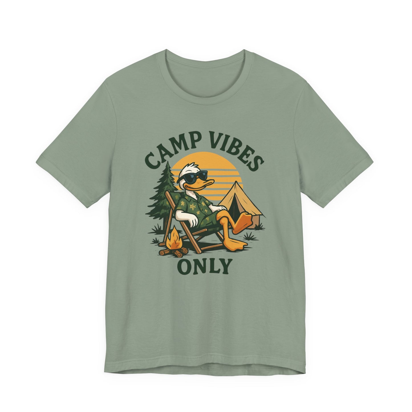 Camp Vibes Only T-Shirt — Retro Camping Duck Graphic Tee