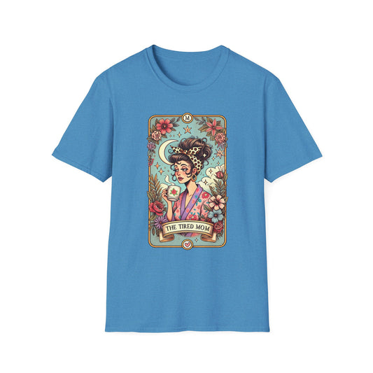 The Tired Mom Tarot Softstyle T-Shirt - Relaxed Fit Floral Design for Everyday Comfort
