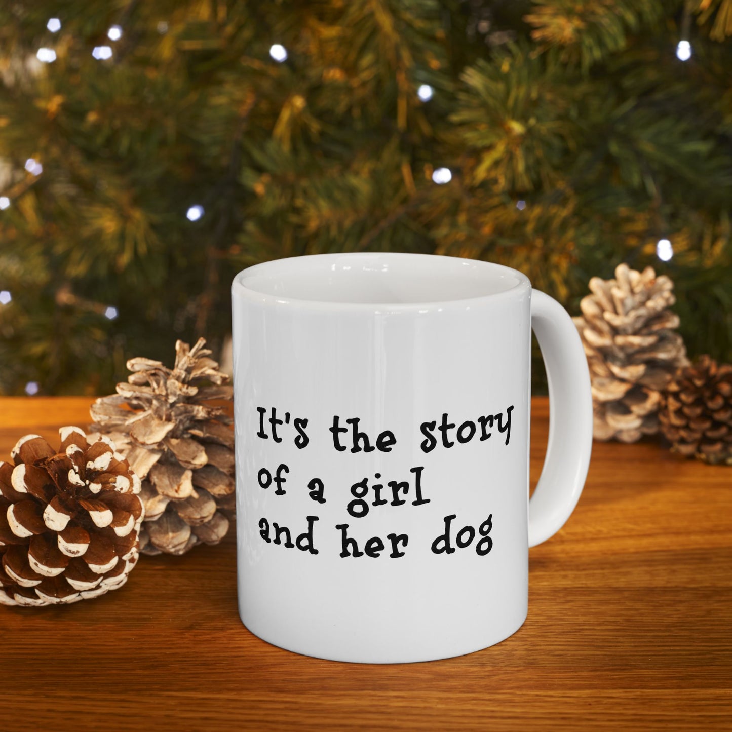 Girl and Her Dog Ceramic Coffee Mug (11oz, 15oz)