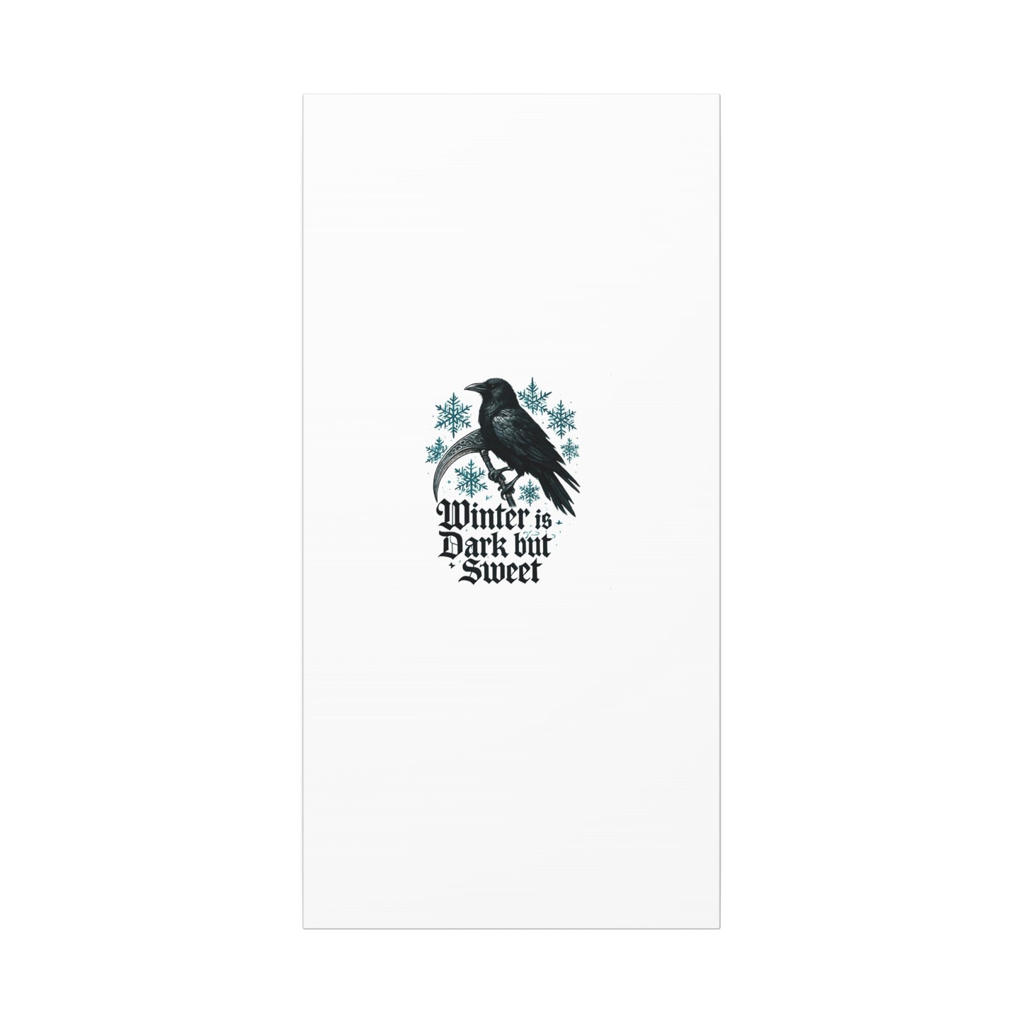 Raven Winter Canvas Art — “Winter is Dark but Sweet” Stretched Matte Print