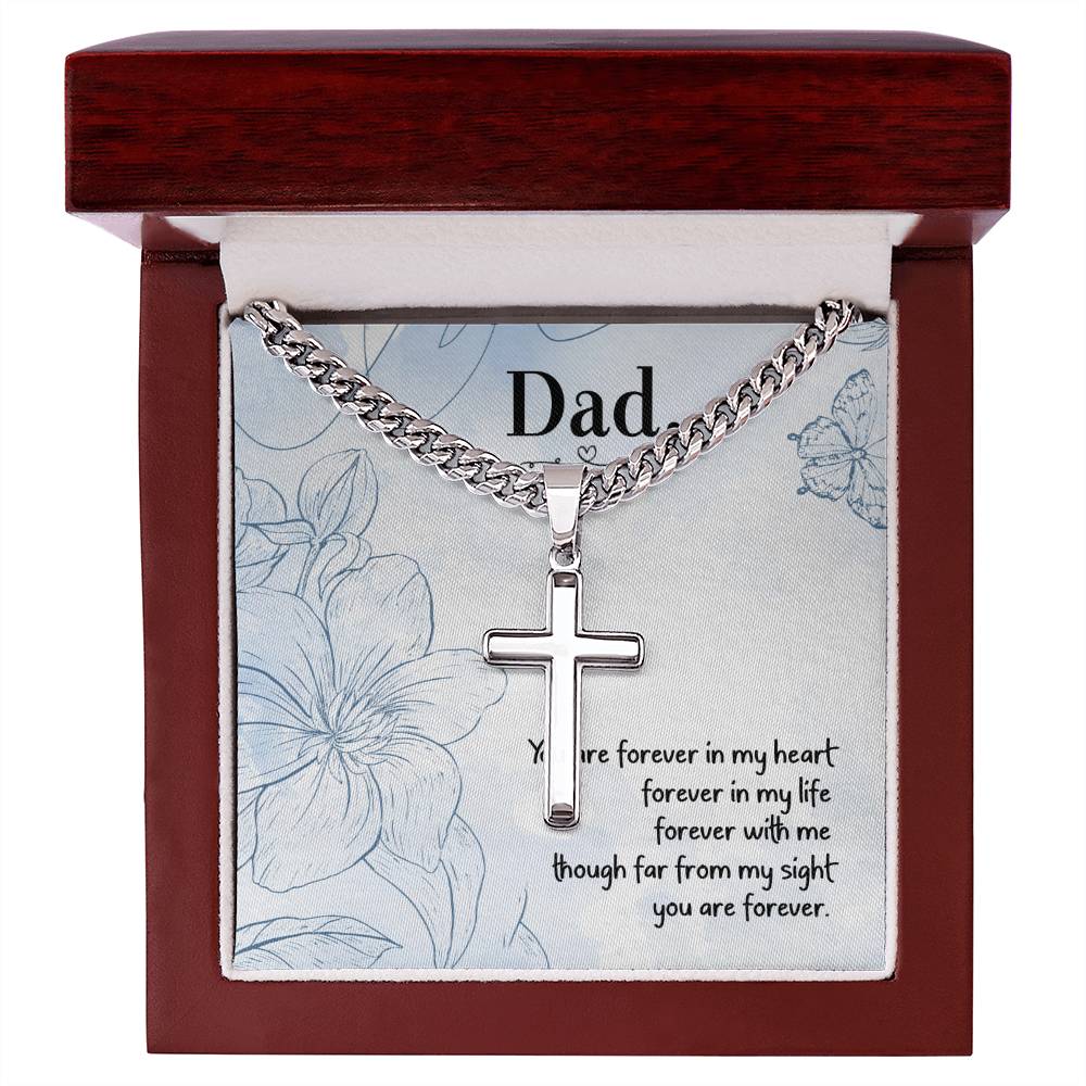 Cuban Link Chain with Artisan Cross for Dad